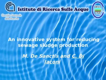 M. De Sanctis and C. Di  Iaconi  Problem defjnition  The  management  of  sludge  originating  from