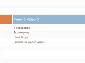 Week 6 Video 3  Visualization  Scatterplots  Heat Maps  Parameter Space Maps  Scatterplots (Scatter