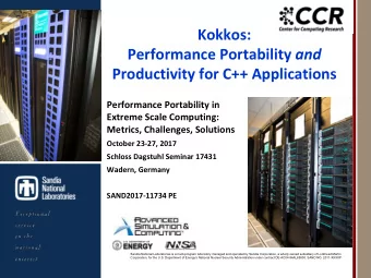 Kokkos: Performance Portability and  Photos placed in  horizontal position  with even amount