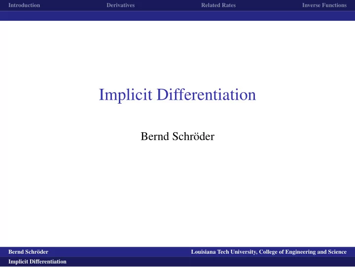 implicit differentiation