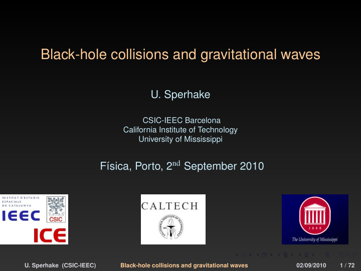 black hole collisions and gravitational waves