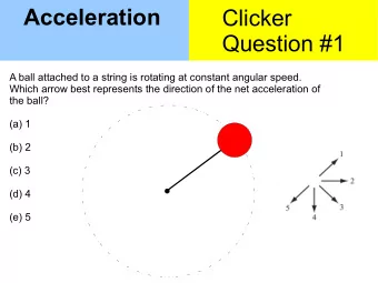 Acceleration  Clicker  Question #1  A ball attached to a string is rotating at constant angular
