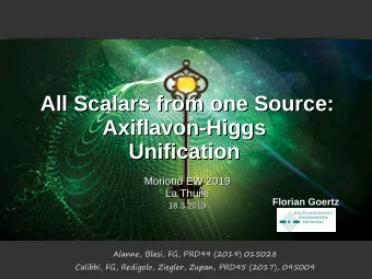 All Scalars from one Source:  All Scalars from one Source:  Axiflavon-Higgs  Axiflavon-Higgs