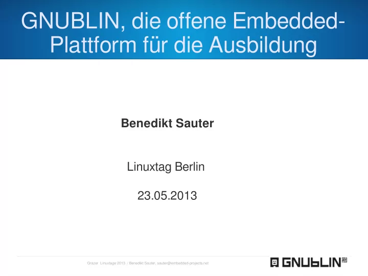 gnublin die offene embedded plattform f r die ausbildung