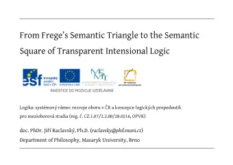 From Freges Semantic Triangle to the Semantic  Square of Transparent Intensional Logic  Logika: