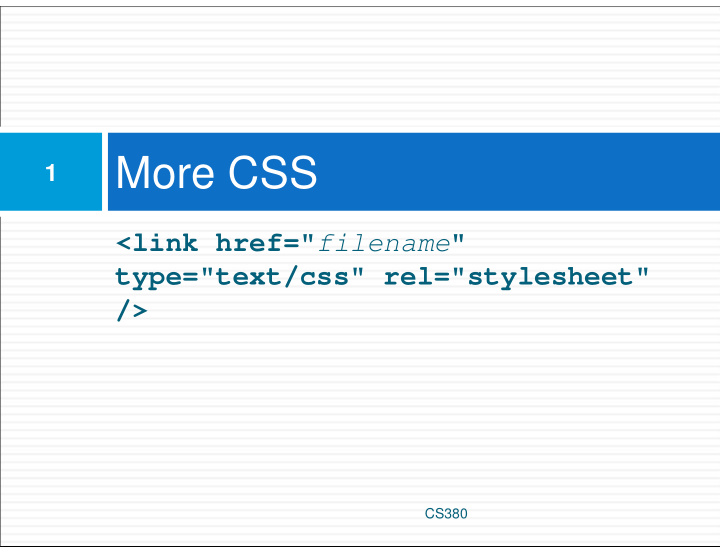 more css