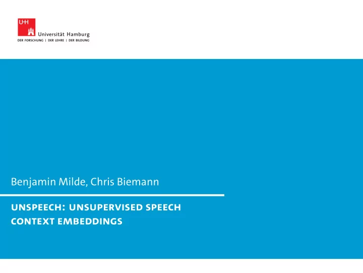 unspeech unsupervised speech context embeddings