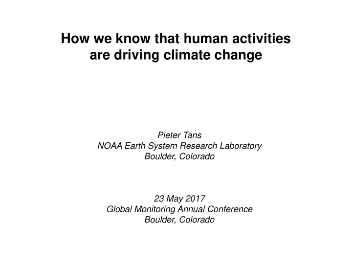 how we know that human activities are driving climate