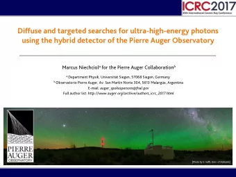 Marcus Niechciol a for the Pierre Auger Collaboration b a Department Physik, Universitt Siegen,