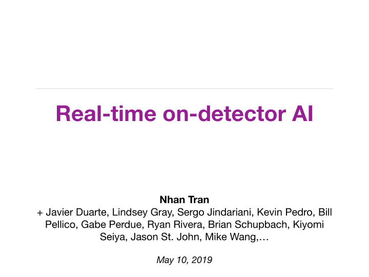 real time on detector ai