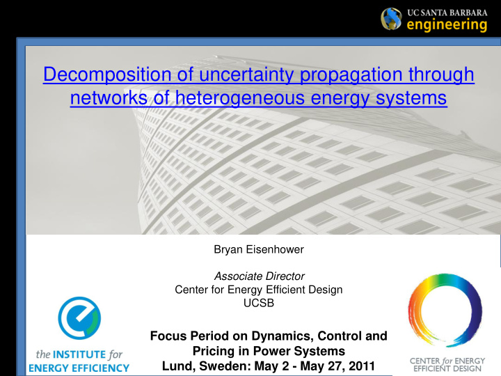 decomposition of uncertainty propagation through