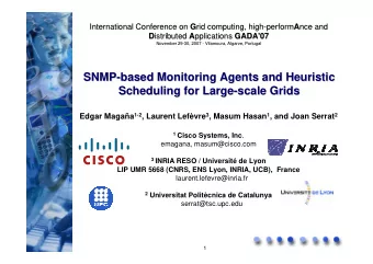 SNMP-  -based Monitoring Agents and Heuristic  based Monitoring Agents and Heuristic  SNMP
