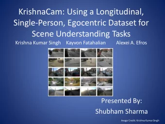 Scene Understanding Tasks  Krishna Kumar Singh  Kayvon Fatahalian  Alexei A. Efros  Presented By: