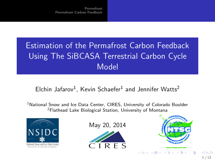 estimation of the permafrost carbon feedback using the