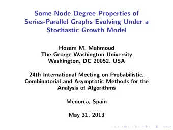 Some Node Degree Properties of  Series-Parallel Graphs Evolving Under a  Stochastic Growth Model