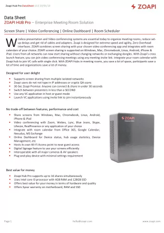 W  ireless presentation and Video conferencing systems are essential today to organize meeting