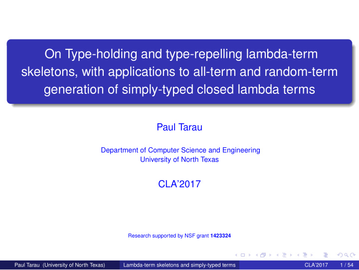 on type holding and type repelling lambda term skeletons
