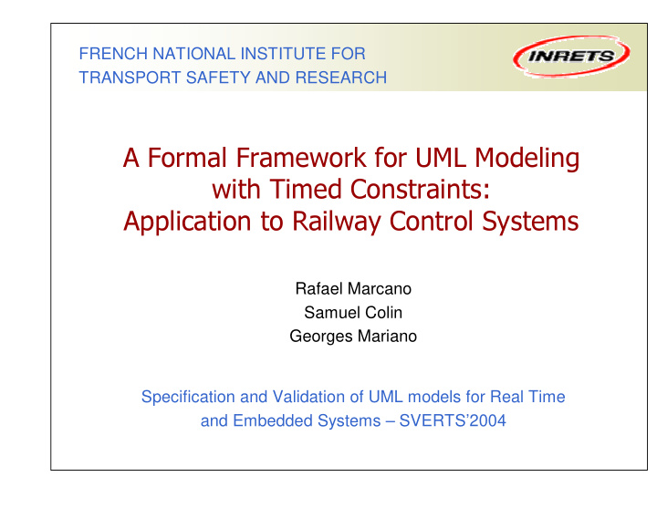 a formal framework for uml modeling with timed