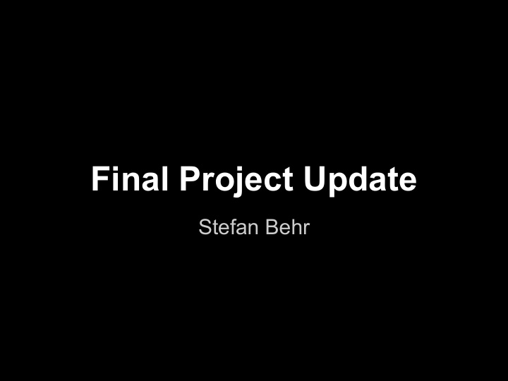 final project update