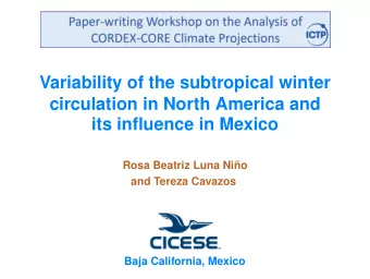 Variability of the subtropical winter  circulation in North America and  its influence in Mexico