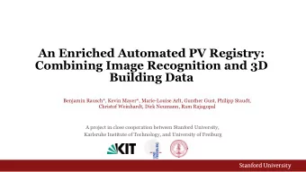 An Enriched Automated PV Registry:  Combining Image Recognition and 3D  Building Data  Benjamin