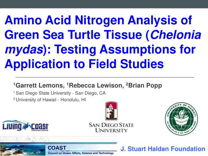 amino acid nitrogen analysis of green sea turtle tissue