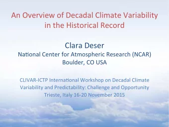 An  Overview  of  Decadal  Climate  Variability