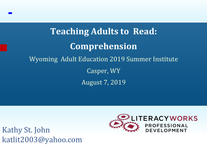 teaching adults to read comprehension wyoming adult