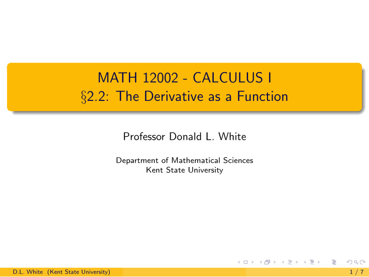 math 12002 calculus i 2 2 the derivative as a function