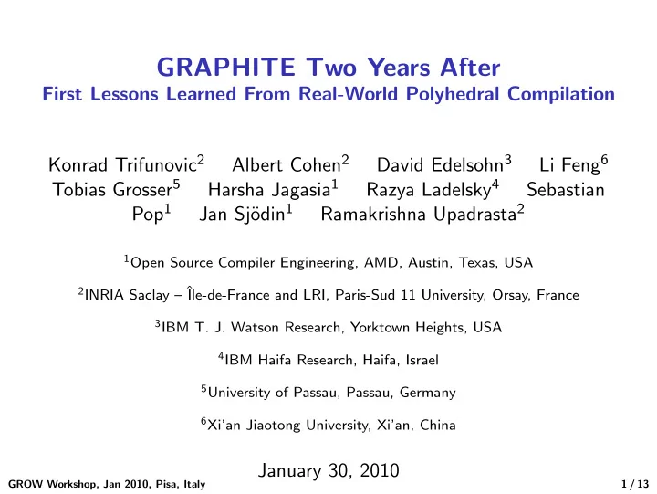 graphite two years after