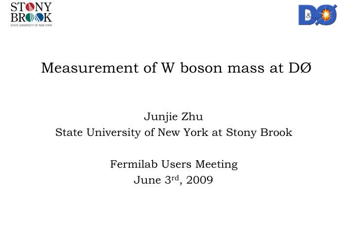 measurement of w boson mass at d