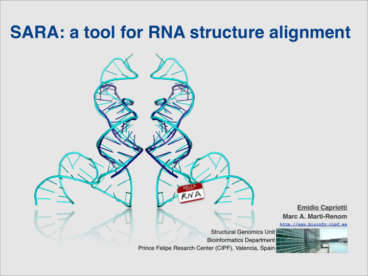 sara a tool for rna structure alignment
