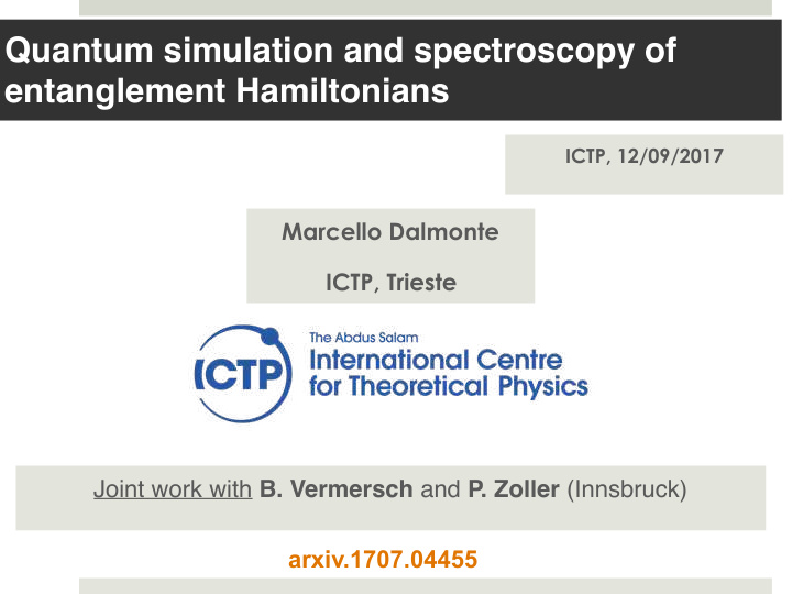 quantum simulation and spectroscopy of entanglement