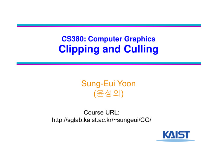 clipping and culling