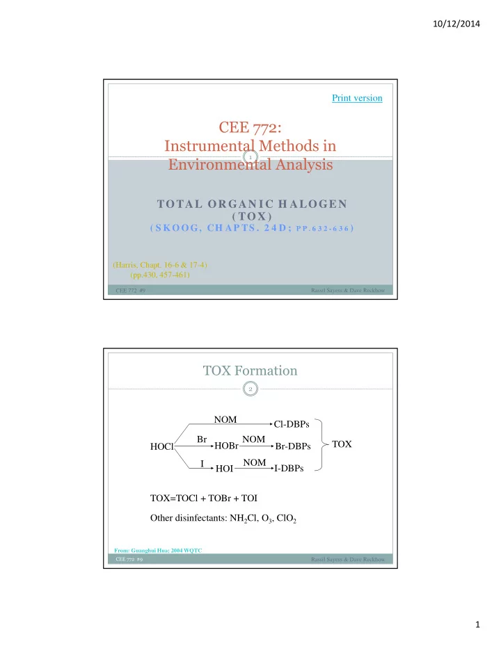 cee 772 instrumental methods in