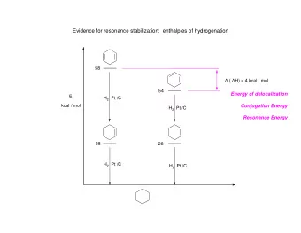 Evidence for resonance stabilization:  enthalpies of hydrogenation  58  (  H) = 4 kcal / mol
