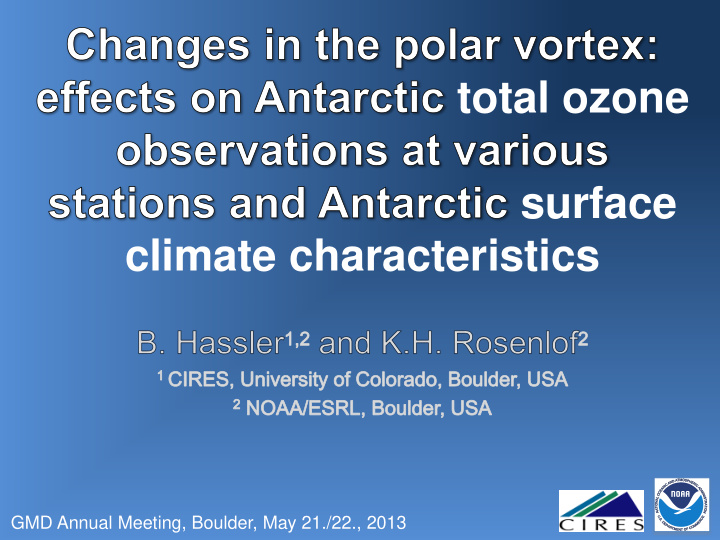 total ozone surface climate characteristics