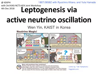 Leptogenesis via  4th Dec 2018  active neutrino oscillation  1. Introduction How to generate the