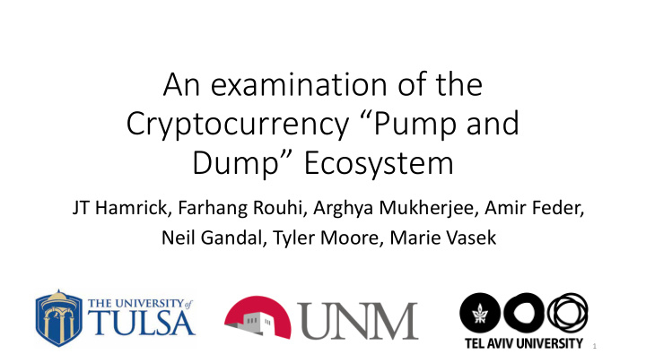 an examination of the cryptocurrency pump and dump