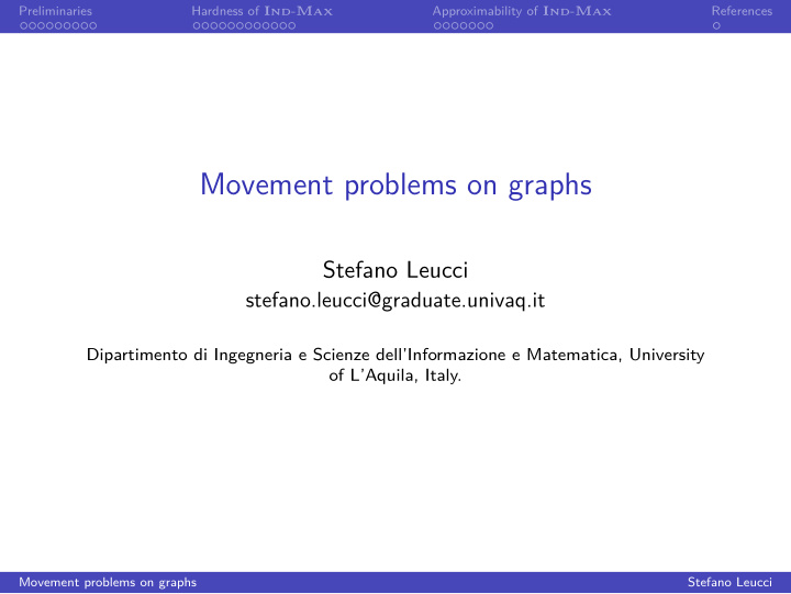 movement problems on graphs