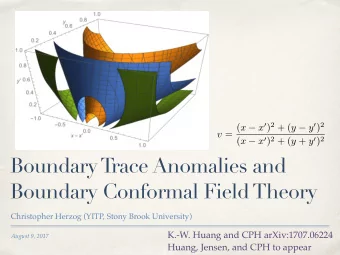 Boundary T  race Anomalies and  Boundary Conformal Field Theory  Christopher Herzog (YITP, Stony