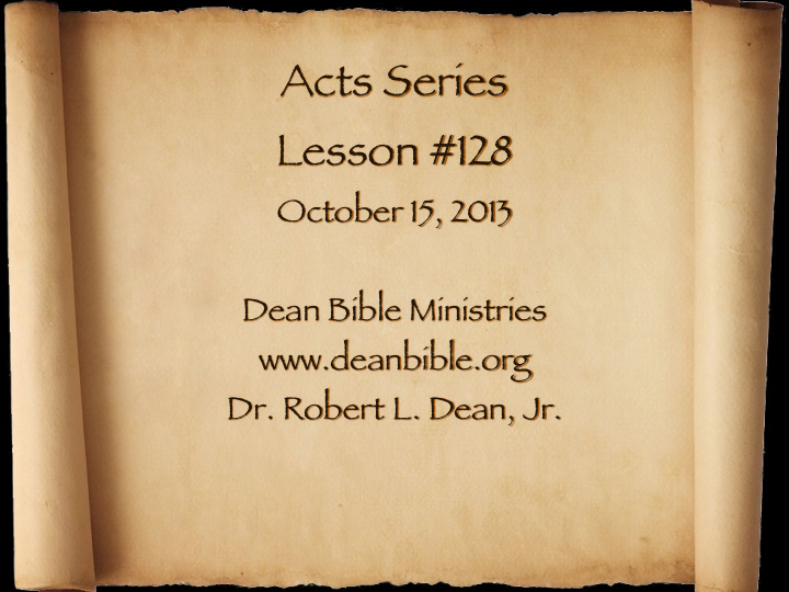 acts series lesson 128