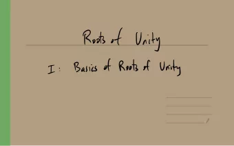I  :  Newstead  definitions  Basic mob of unity in a  study as subgroups of  #  roots of