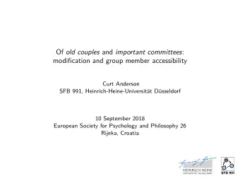 Of old couples and important committees :  modifjcation and group member accessibility  Curt