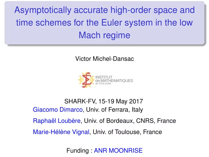 asymptotically accurate high order space and time schemes