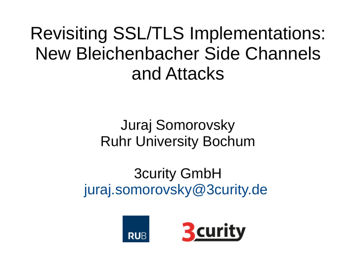 revisiting ssl tls implementations new bleichenbacher