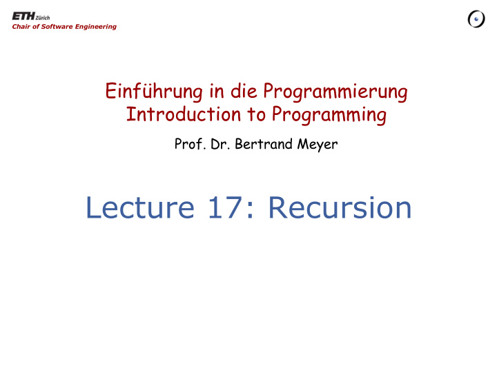 lecture 17 recursion the story of the universe