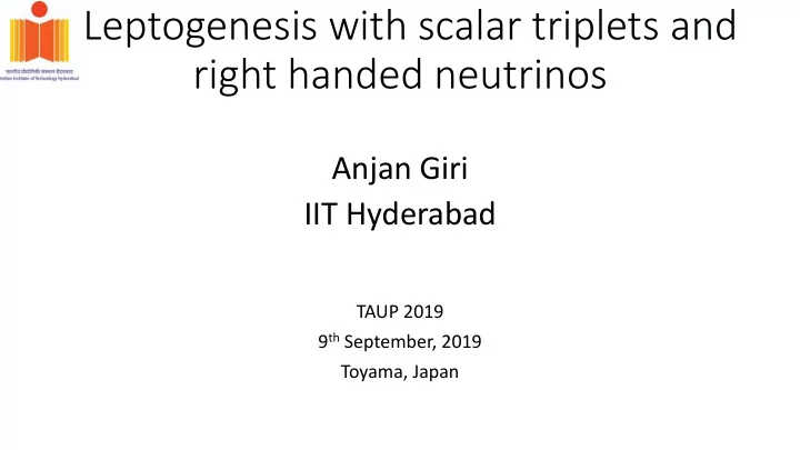 leptogenesis with scalar triplets and