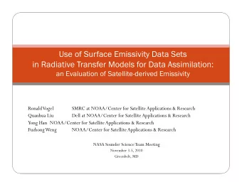 in Radiative Transfer Models for Data Assimilation:  an Evaluation of Satellite-derived Emissivity