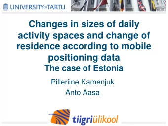 Pilleriine Kamenjuk  Anto Aasa  Importance of the subject  Widen the concept of migration and